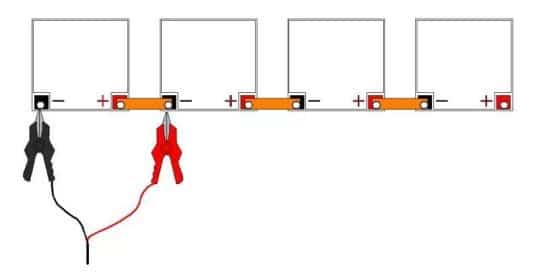 Step 2: Test the battery and connecting strip.